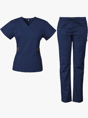 NWT Medgear Women's Medical Scrub Set in Navy LG